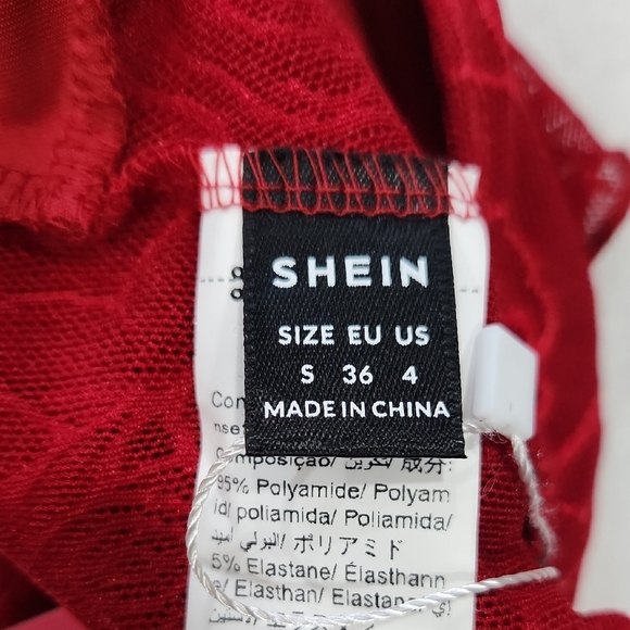 SHEIN Red Lace Top - Picture 3 of 6